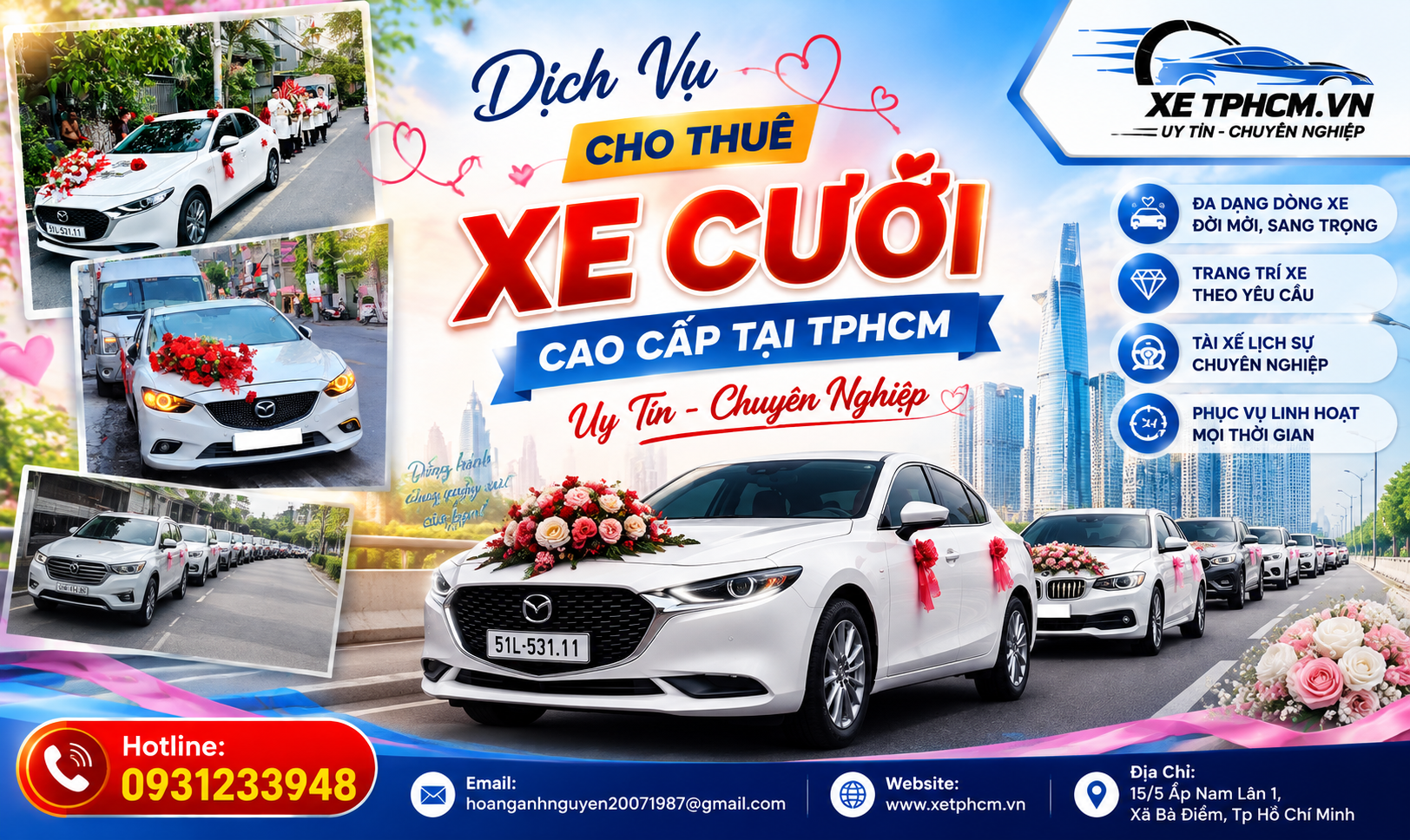 thuê xe phục vụ đám cưới