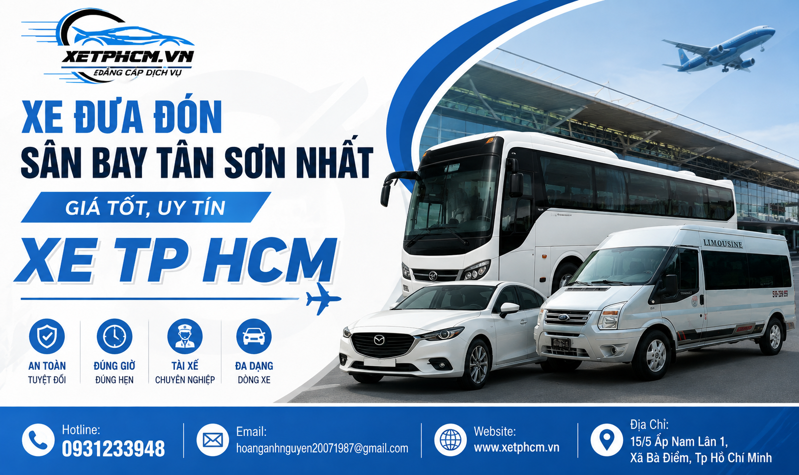 xe đưa đón sân bay Tân Sơn Nhất