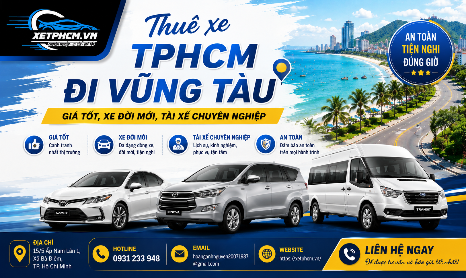 thuê xe TPHCM đi Vũng Tàu có tài xế