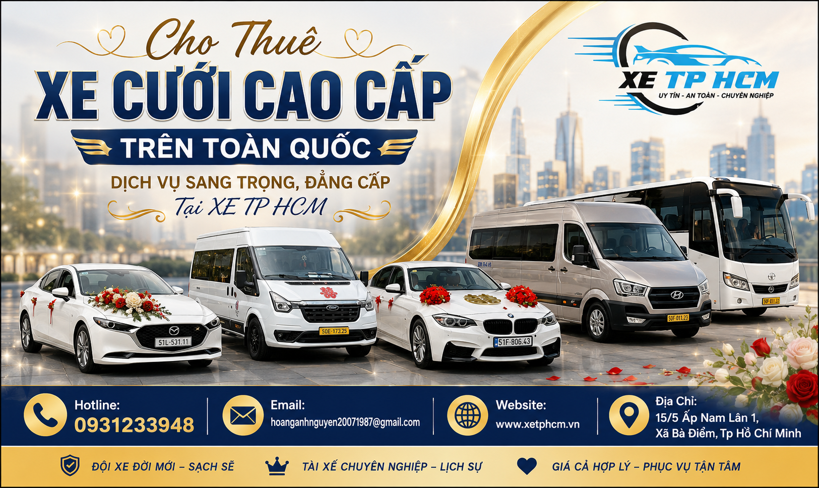 Cho Thuê Xe Cưới Cao Cấp Trên Toàn Quốc