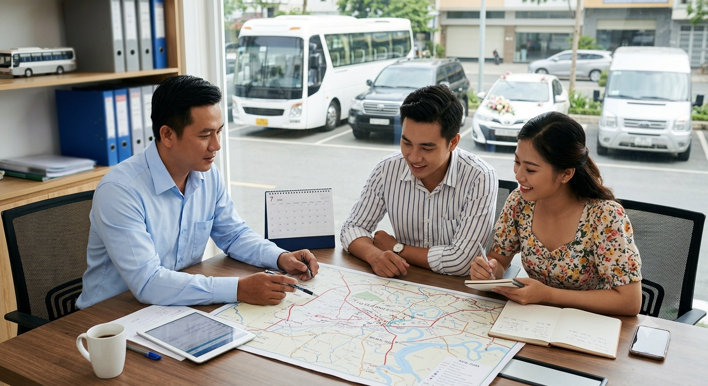 Lên kế hoạch lộ trình chi tiết và thời gian thuê xe hợp lý